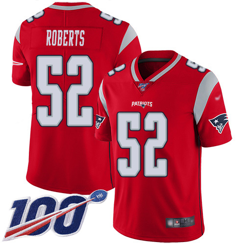 New England Patriots Football #52 100th Season Inverted Limited Red Men Elandon Roberts NFL Jersey->new england patriots->NFL Jersey